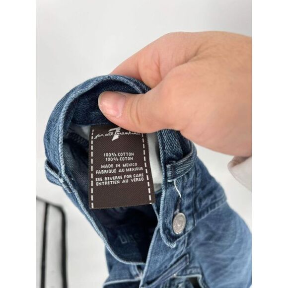 7 For All Mankind Women's Straight Austyn Jeans Blue Denim Medium Wash Size 30 - Picture 7 of 15